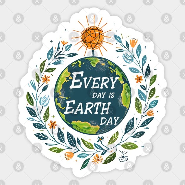 Every day is Earth Day Sticker by MZeeDesigns